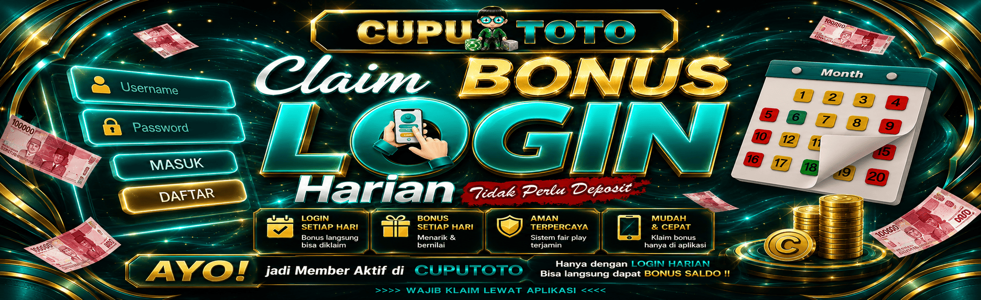 BONUS LOGIN HARIAN
